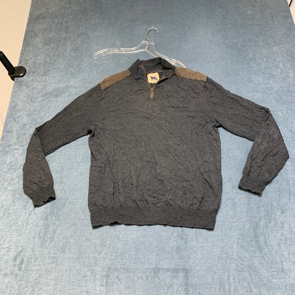 Refectory British Inspired Sweater Mens XL Gray Mock Neck Quarter Zip Pullover